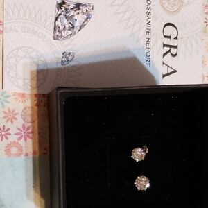 Dazzling Silver Moissanite Earrings